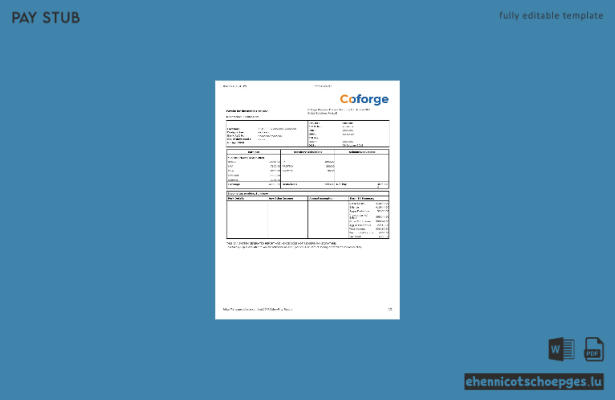 Coforge IT-Firma – Beispielvorschau für Gehaltsabrechnungen